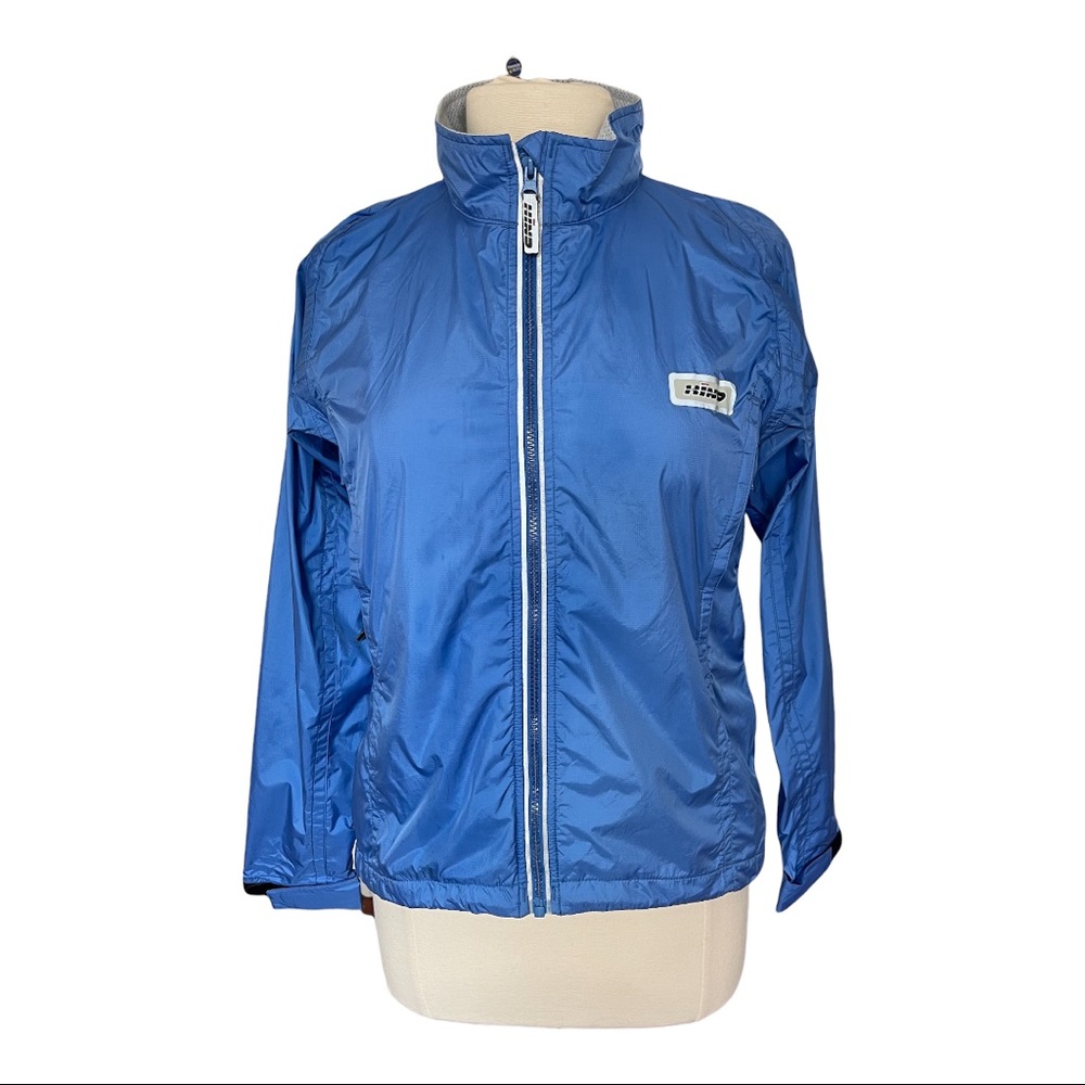 HIND Women's Lightweight Full-Zip Windbreaker Jacket with Hood Blue Size S